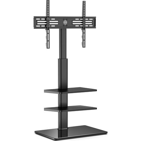 FITUEYES TV Stnder TV Bodenstnder 3 Ablagen Standfu Fernsehstand mit Regal hhenverstellbar schwenkbar f¨¹r 32 bis 60 Zoll Flach & Curved Fernseher bis zu 30kg Max.VESA 600400