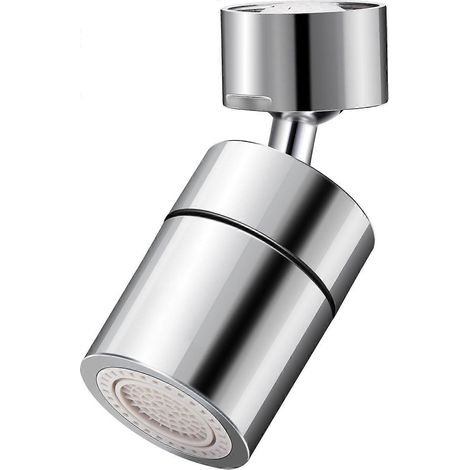 Aérateur de robinet à double fonction, tête de douche pivotante à rotation à 360°, économie d'eau, jet doux et jet puissant pour la cuisine et la salle de bain (1/4)
