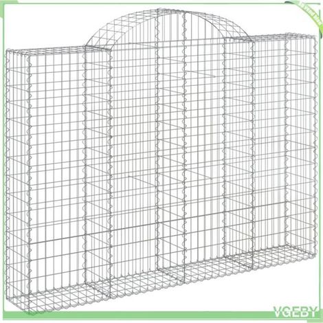 Panier de gabion arqué - FAFEICY - 153487 - 200x30x140/160 cm - Fer galvanisé - Fil 3,5 mm (1/4)
