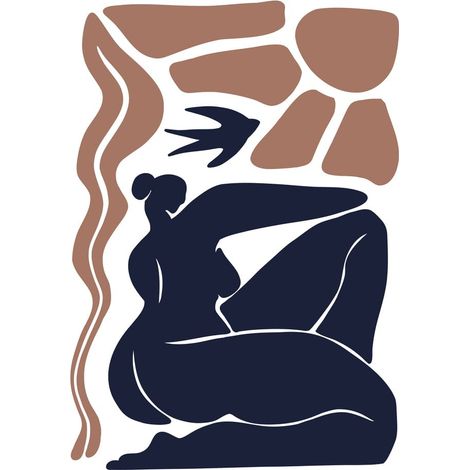 Tableau sur toile silhouette féminine abstraite 30x45 cm - Impression sur Toile Murale Décorative - Image imprimée en HD sur Toile - Toile sur Châssis en Bois FSC - Fabriqué en France (1/5)