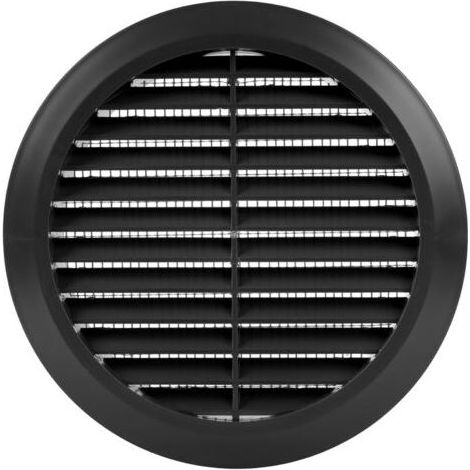 1 - Grille d'aération ronde - Moustiquaire intégrée - Plastique ABS noir - Montage mural ou plafond - Pour cuisine salle de bain garage - Diamètre 12,7 cm (1/5)