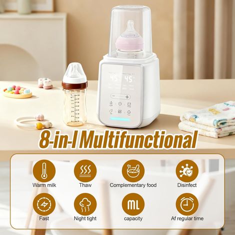 Scaldabiberon multifunzionale - Scaldabiberon con timer regolabile - Temperatura 48 ore - Funzione di mantenimento in caldo - Scaldabiberon (1/4)