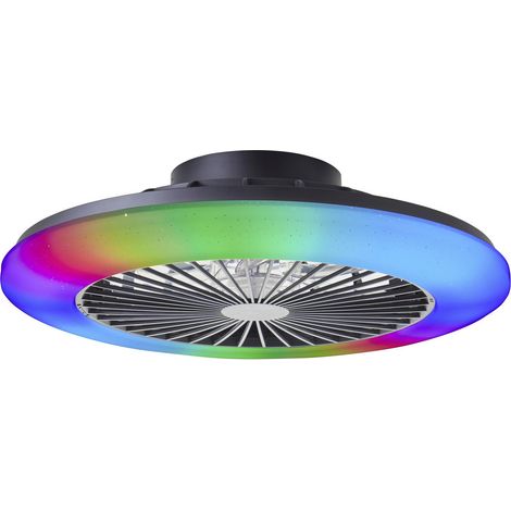 [GEBRAUCHT] B-Ware Brilliant Salerno LED Deckenleuchte 49cm mit Ventilator dimmbar Schwarz