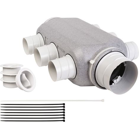 Atlantic – Caisson de répartition VMC NEOCD 80 S – Fixation rapide et étanche des conduits – Gain de temps pour installations ventilation
