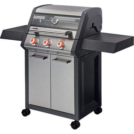 Favex – Barbecue à gaz Monroe Pro 3 feux – 3 brûleurs dont 1 Turbo Zone – Surface de cuisson 62 x 43 cm – Puissance 11,2 kW – Pour 10/12 convives
