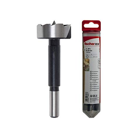 Fischer punta da trapano Forstner D-WFo 35 mm, Punta elicoidale dentata con punta di centraggio,ideale per fori profondi in legni teneri, legni duri e travi, 551339, grigio (1/3)