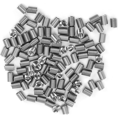 Lot de 100 inserts filetés mâle-femelle, écrous réducteurs de réparation en acier inoxydable, fixations M4x0.7 2.5D, outillage de visserie robuste. (1/5)