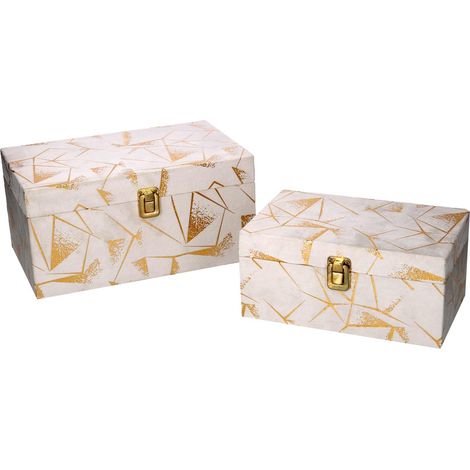 Scatola legno 1-2 decori oro rettangolare cm30x18,5h15 (1/3)