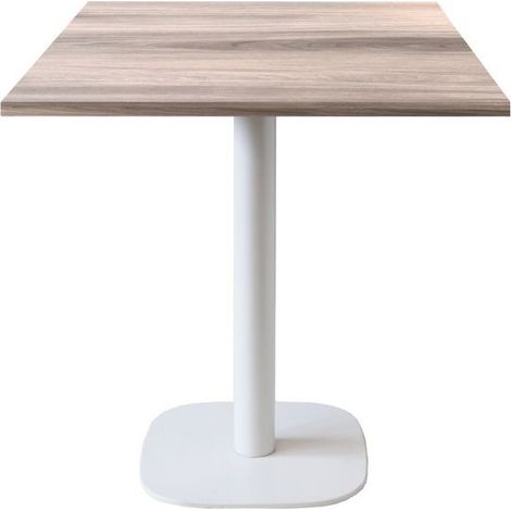 Table 70 x 70 cm - modèle Round pied blanc chêne tages