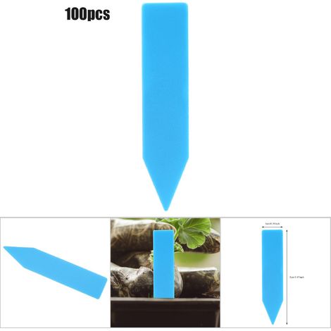 PVC-Pflanzenstecker – 100er-Pack Namensschilder für Gartenblumen, Blau (5 x 1 cm) (1/5)