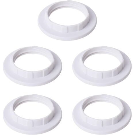 5 Pièces E14 Anneau Réducteur pour Abat-Jour Plaque Convertisseur d’Adaptateur de Bague d'Abat-Jour Blanc (1/5)