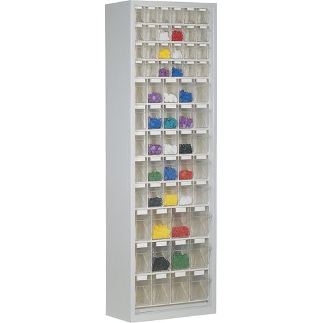 Certeo, Armoire à bacs en tôle d'acier, avec 61 bacs pivotants