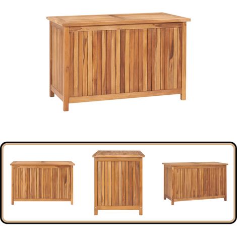 Gartenbox 90x50x58 cm Massivholz Teak - Gartenbox - Holzkiste - Teakholz Gartenmöbel - Outdooraufbewahrung - Gartendekoration