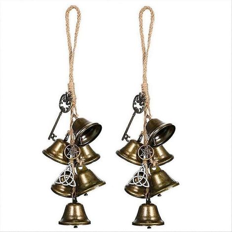 Lot de 2 carillons à vent de sorcière à suspendre à une porte, décoration (1/5)