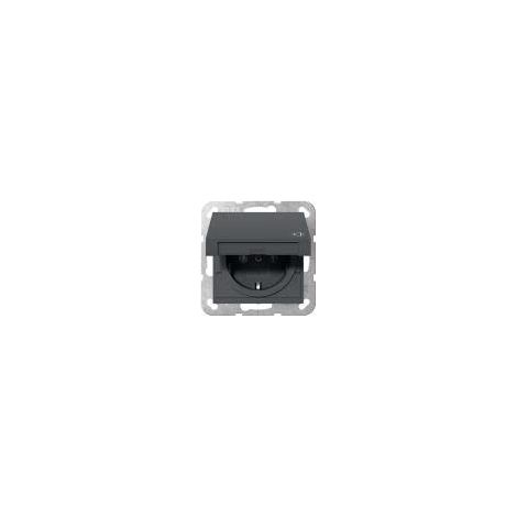 GIRA 445428 SCHUKO-STECKDOSE 16 A 250 V MIT KLAPPDECKEL SYSTEM 55, ANTHRAZIT