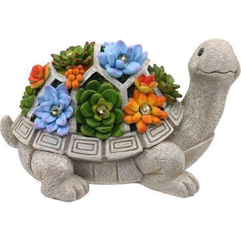 Ornement tortue solaire, résine synthétique, LED, multicolore (1/5)