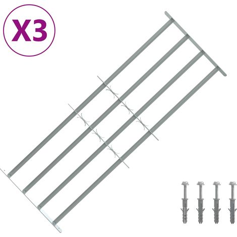 vidaXL Security Grille for Windows with 4 Crossbars 3 pcs 930-1740 mm