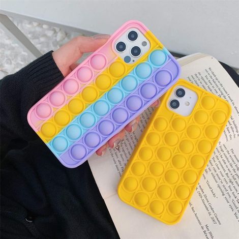 Etui Pour Téléphone - Bulles À Pousser En Silicone Liquide - Conçu Pour Appareils De 14 À 16 Cm - Multicolore - 1 Unité (1/5)