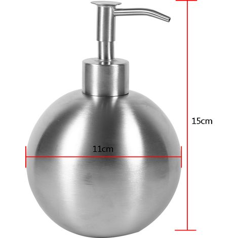 Stück kugelförmige Shampoo-Duschflüssigkeits-Pumpspenderflasche aus Edelstahl 304 für Badezimmer, 500 ml (1/5)