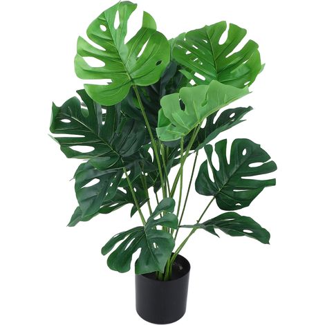 Monstera Deliciosa Artificielle 80cm 18 Feuilles Plante en Pot Plastique Décorative Fausse Plante pour Intérieur Extérieur (1/5)