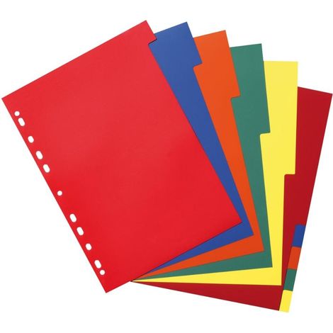 Divisori A4 in PP, 10 pezzi, vari colori