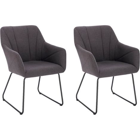 HOME DELUXE - Esszimmerstuhl PAKU - 2er Set, Farbe: Anthrazit, Höhenverstellbar, weiche Polsterung, bis 120 kg belastbar I Küchenstuhl Speisestühle Esszimmerstühle  Stuhl Polsterstuhl Armlehnenstuhl E