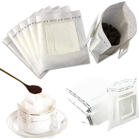 Kaffeefilter aus Papier, 50er-Packung, tragbar, mit Ohraufhängung, kompatibel mit den meisten Tassen, ideal für Reisen, Camping, Zuhause und Büro.