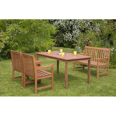 Santos Set 4tlg 2 Sessel 2er Bank Tisch 150x90cm