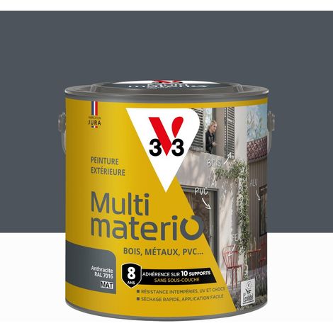 Pintura exterior mate antracita V33 para madera, hierro y plástico, 2 litros. V33 (1/5)