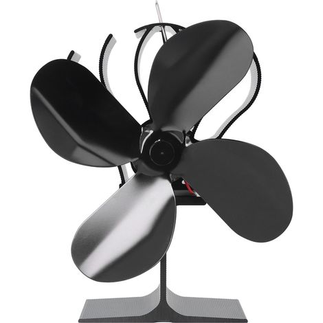 Ventilateur de Cheminée 4 Pales en Alliage d'Aluminium, Résistant aux Hautes Températures, Alimenté par la Chaleur pour Poêle et Foyer Domestique (1/5)