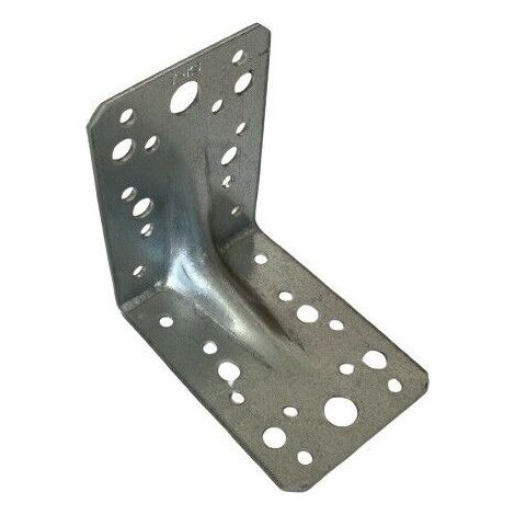 Piastra angolare in ferro zincato cm 8,5 x 8,5 x 6,5 con rinforzo