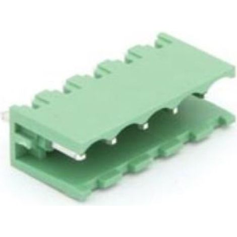 Bornier Mâle - 5 Pôles - Pas 5 08 Mm - Pour Câbles 12 Awg - 300 V 10 A - Vert - Polyamide 66 - 1 Pièce (1/2)