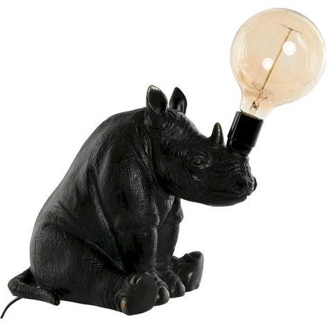 Lampe de salon design forme rhinocéros noir unique - Noir intense (1/5)