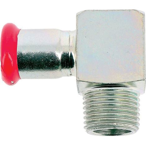 Coude 90° mâle électrozingué à sertir SERTIsteel Carbone - Empreinte M 12x17mm - Ø15mm