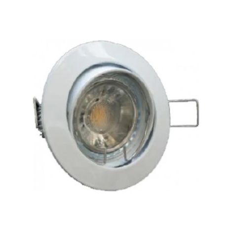 Kit spot encastré LED 5W Ø 80mm orientable blanc lampe 3000K 380lm GU10 230V non-dimmable 36° IP20 FACTORY TRAJECTOIRE 003553