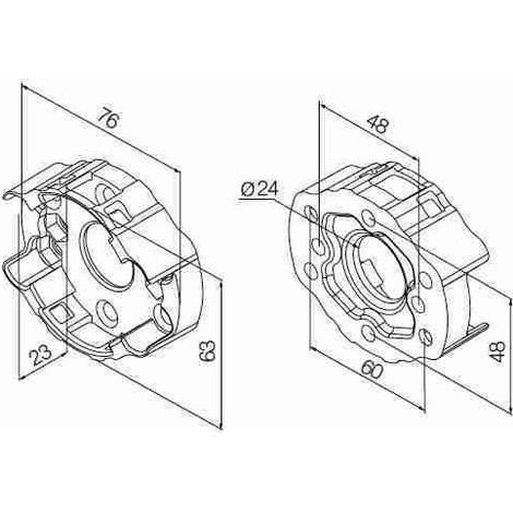 Nice 535.10091 - Halterung kompakt in Aluminium, mit 2 fori interasse 48 und 60 mm
