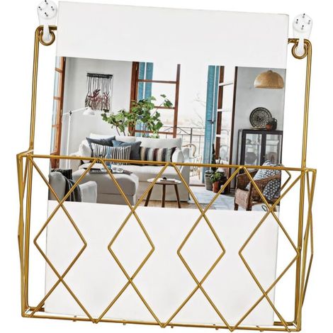 Bardusch - Porte-Magazines Mural Métal Doré Rangement Polyvalent pour Journaux Et Documents Support Décoratif pour Bureau Et Maison (1/4)
