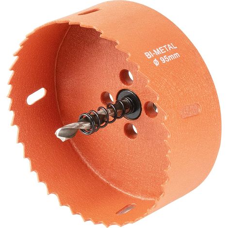 Scie Cloche Bi-métal, HSS Coupe-trou Rapide avec Arbre et Foret de Centrage pour Bois, Tôle, Plaques de Plâtre, Métal Souple, Plastique (95mm) (1/5)