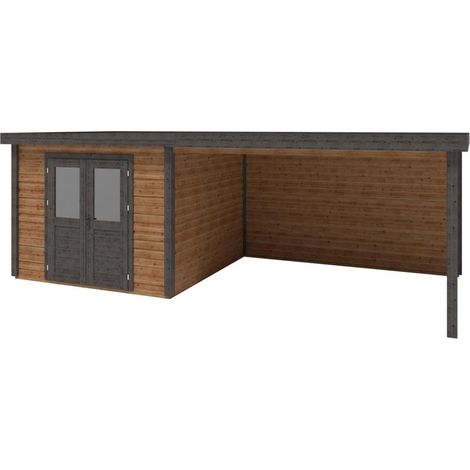 Casetta da giardino in legno Aura 7.06x3.09 m - 21.81 m2 - 28 mm - impregnata - 000151 (1/3)