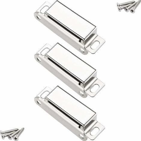 VURAHOME - Magnetische Türverschlüsse, 20 kg Magnetischer Türverschluss und 12 Schrauben, Edelstahl 304, Magnetverschlüsse zum Schließen von Möbel-/Schrank-/Küchenschranktüren (3er-Pack) (1/5)