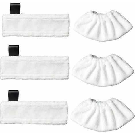 Lot de 3 lingettes de rechange en microfibre et 3 chiffons en microfibre pour Karcher Easy Fix SC1/SC2/SC3/SC4/SC5/SV7, chiffon accessoire pour Kärcher Easy Fix (1/5)