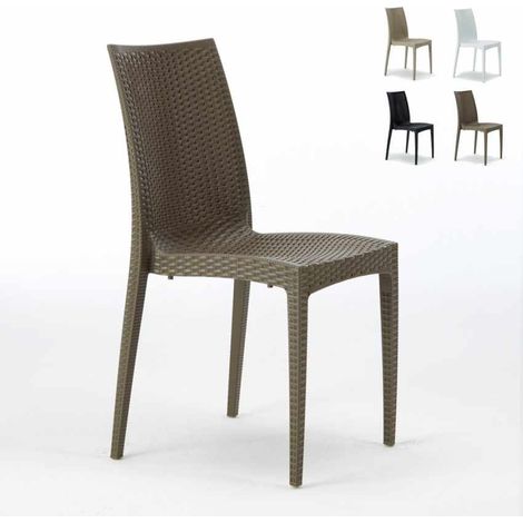 SEDIA RATTAN BISTROT BIANCA 57x50xH89 cm (1/6)