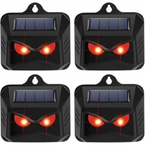 Lumière solaire de contrôle des prédateurs 4-Pack - Dissuasion de renards pour les jardins - Répulsif pour animaux - Dispositifs répulsifs pour cerfs - Répulsif pour chats - Répulsif pour ren (1/4)