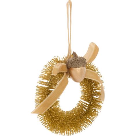 Tannenbaum-Anhänger in Form einer Eichelkrone aus rotem und goldenem Kunststoff, Durchmesser 10 cm - Atmosphera créateur d'intérieur (1/3)