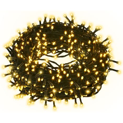 Jiubiaz Ghirlanda luminosa LED natalizia 200 LED 20 m IP44 impermeabile Illuminazione esterna Giardino interna per feste natalizie Matrimoni Bianco caldo (1/5)