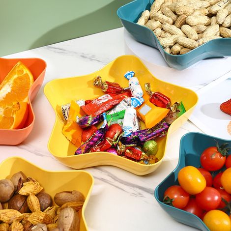 Bol En Forme D Étoile À Cinq Branches - En Plastique Alimentaire - Pour Desserts Fruits Apéritifs Glaces Noix - 2 Pièces (1/5)