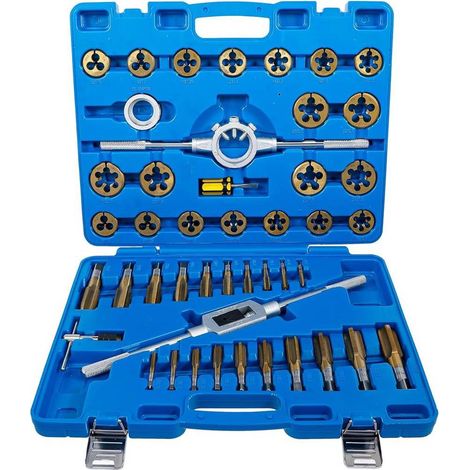 Jeu de Tarauds M6-M24 - 45 pcs, Traitement au Tin - Précision et Durabilité, Acier, Pro - D-Work