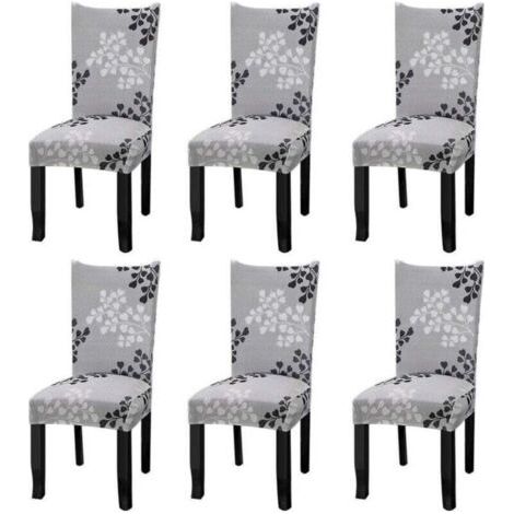 QORVA
-Housses de chaise extensibles universelles lot de 6 housses de chaise pour chaise salle à manger feuilles d'automne..