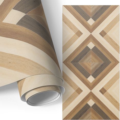 Möbelfolie - Klebefolie für Möbel - Selbstklebende - Deko-Folie für Küche Schrank Tisch & Fensterbank - Holzmosaik 75x150 cm
