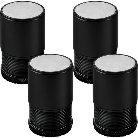Set di 4 rialzi regolabili in metallo per mobili, rialzi per gambe del letto, gambe per sedie e tavoli, colore nero, altezza 4,7 cm-8 cm, diametro 40 mm. (1/5)